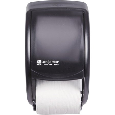SAN JAMAR Tissue Dispenser, 2-Roll, 7-1/2"x7"x12-3/4", Black/Pearl SJMR3500TBK